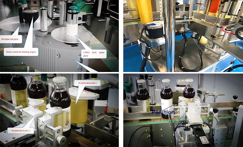 Machine à étiqueter automatique de position fixe de bouteille ronde de prix d'usine à vendre